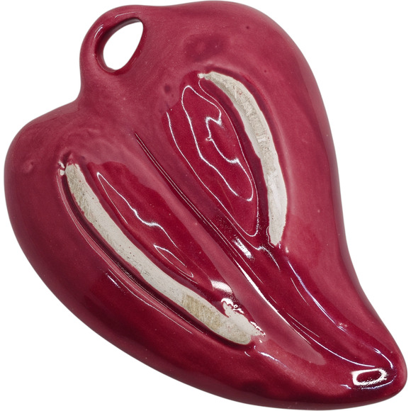 Vintage Ashtray Mid Century Modern Retro Red Maroon Ceramic Leaf Ashtray MCM - Picture 3 of 6